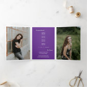 Invitation Trois Volets Purple 5-Photo Fun Boxes Graduation (Intérieur)