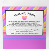 Invitation Trois Volets Rainbow Heart, Love is Love Mariage Suite (Intérieur en premier)