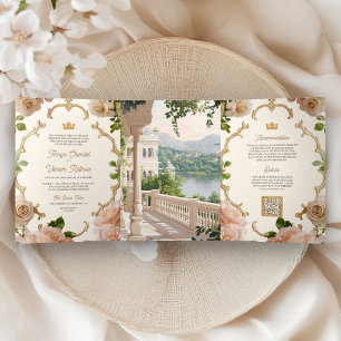 Invitation Trois Volets Rajasthan Royal Lake Palace Mariage Indien Code QR