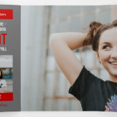 Invitation Trois Volets Red Modern Block 5-Photo Graduation (Intérieur au milieu)