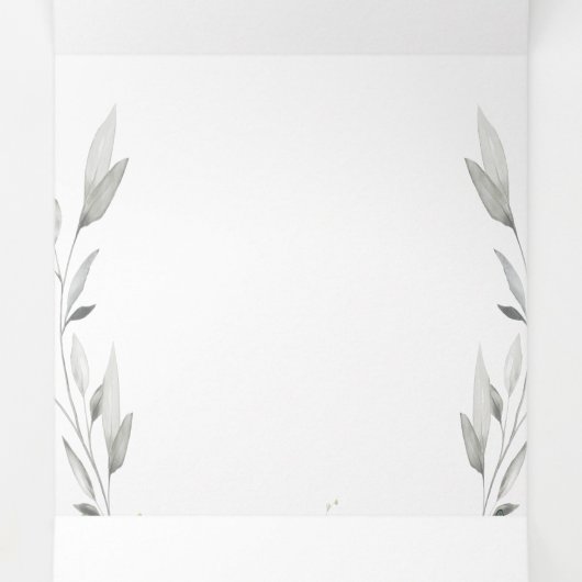 Invitation Trois Volets Red Peony Epiphany Wedding Program Trifold Card (Intérieur au milieu)