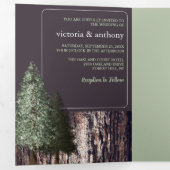 Invitation Trois Volets Redwoods & Bark, Mariage rustique (Intérieur en premier)