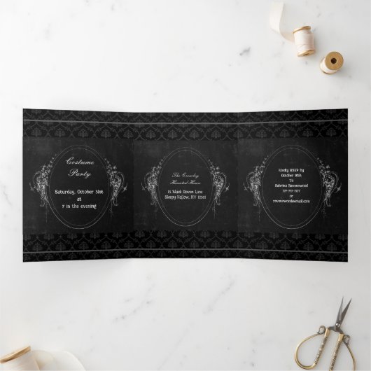 Invitation Trois Volets Rejoignez-nous Parti Éffrayant Halloween (Intérieur)