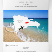 Invitation Trois Volets République Dominicaine Mariage de destination (Intérieur au milieu)