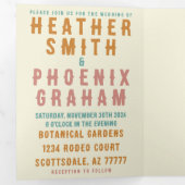 Invitation Trois Volets Retro Bold Bright QR Code photo tout en un Mariage (Intérieur en premier)