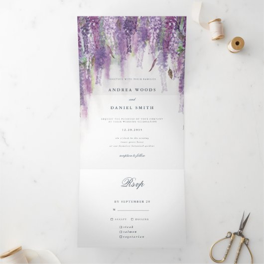 Invitation Trois Volets rêve de Wisteria (Intérieur)