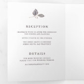 Invitation Trois Volets Romantique Sketchbook Florales Tout-En-Un Mariage (Intérieur en premier)