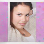 Invitation Trois Volets Rose avec Confetti et photo personnalisée Quinceañ (Intérieur au milieu)