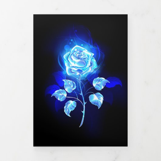 Invitation Trois Volets Rose bleu brûlant (Page de couverture)