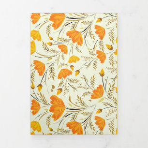 Invitation Trois Volets Rose jaune