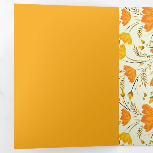 Invitation Trois Volets Rose jaune (Intérieur en premier)