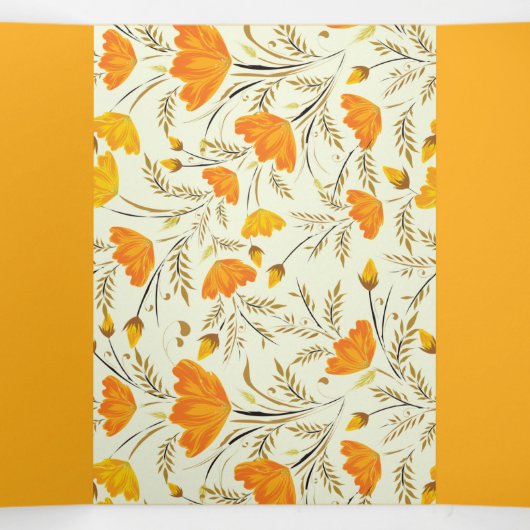 Invitation Trois Volets Rose jaune (Intérieur au milieu)