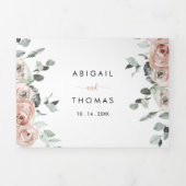 Invitation Trois Volets Rose rose rose classique Mariage (Page de couverture)
