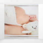 Invitation Trois Volets Rouille d'Orange Feuillage Aquarelle Bapteme (Intérieur au milieu)