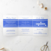 Invitation Trois Volets Royal Blue Modern Mariage Suite (Intérieur)