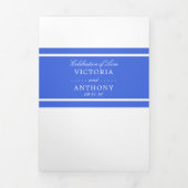 Invitation Trois Volets Royal Blue Modern Mariage Suite (Page de couverture)