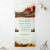 Invitation Trois Volets Russe Woodland Automne Forest Mariage (Intérieur)