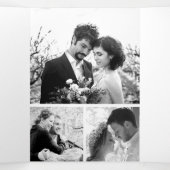 Invitation Trois Volets Rustic Automne Feuilles Photo Collage Mariage (Intérieur au milieu)