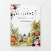Invitation Trois Volets Rustic Automne Mariage Apple Orchard (Page de couverture)
