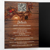 Invitation Trois Volets Rustic Autumn Tree Photo Wedding  (Intérieur en premier)