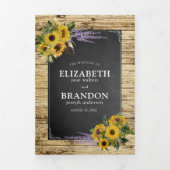 Invitation Trois Volets Rustic Country Barn Fleur sauvage Mariage (Page de couverture)