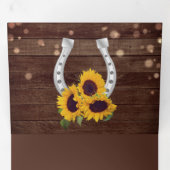 Invitation Trois Volets Rustic Country Mariage de tournesol en bois (Intérieur en premier)