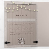 Invitation Trois Volets Rustic Grange Bois Calligraphie Élégant Mariage ph (Intérieur en premier)