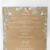 Invitation Trois Volets Rustic Kraft Floral Fleur sauvage Mariage photo (Intérieur en premier)