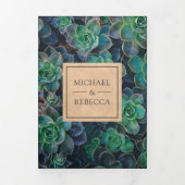 Invitation Trois Volets Rustic Kraft Succulents Photo Collage Mariage (Page de couverture)