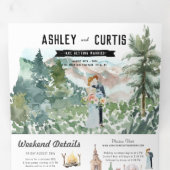 Invitation Trois Volets Rustic Mountain Vineyard | Mariage (Intérieur en premier)