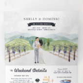 Invitation Trois Volets Rustic Mountain Vineyard | Mariage (Intérieur en premier)