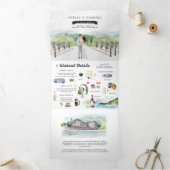 Invitation Trois Volets Rustic Mountain Vineyard | Mariage (Intérieur)