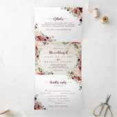 Invitation Trois Volets Rustic Summer Floral Mariage de (Intérieur)