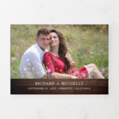 Invitation Trois Volets Rustique Bourgogne Floral Blanc Citrouille Mariage (Page de couverture)