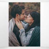 Invitation Trois Volets Rustique Burlap Mason Jar tout en un Mariage (Intérieur au milieu)