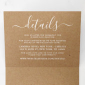 Invitation Trois Volets Rustique Country Kraft Simple Script Mariage Suite (Intérieur en premier)