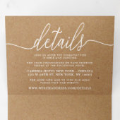 Invitation Trois Volets Rustique Country Kraft Simple Script Mariage Suite (Intérieur en premier)