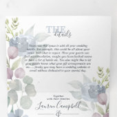 Invitation Trois Volets Rustique Eucalyptus Floral Dusty Mariage bleu (Intérieur en premier)