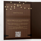 Invitation Trois Volets Rustique Grange Bois Or Calligraphie Mariage éléga (Intérieur en premier)