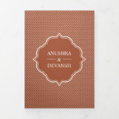 Invitation Trois Volets Rustique Terracotta Ethnic Indian Arch Mariage Pho (Page de couverture)