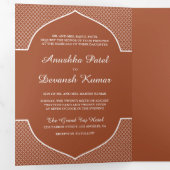 Invitation Trois Volets Rustique Terracotta Ethnic Indian Arch Mariage Pho (Intérieur en premier)