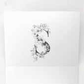 Invitation Trois Volets 'S' Monogramme Beau Mariage floral croisé (Intérieur en premier)