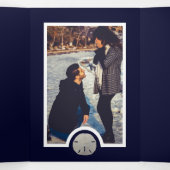 Invitation Trois Volets Sable Dollars & Burlap Navy Beach Wedding Suite (Intérieur au milieu)