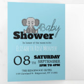 Invitation Trois Volets Safari Animaux, Suite Baby showers (Intérieur en premier)