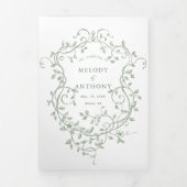 Invitation Trois Volets Sage Green Classic Français Victorien Floral Maria (Page de couverture)