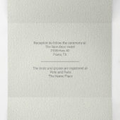 Invitation Trois Volets Sage léger avec Mariage de la boîte d'ivoire (Intérieur au milieu)