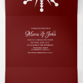 Invitation Trois Volets Scène de neige de Noël Snowflake Logo Mariage (Intérieur au milieu)