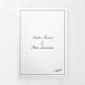 Invitation Trois Volets Script formel Monogramme noir blanc élégant mariag (Page de couverture)