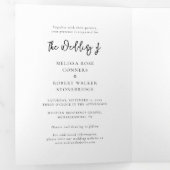 Invitation Trois Volets Script moderne Photos Mariage tout en un (Intérieur en premier)