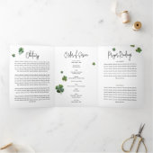 Invitation Trois Volets Shamrock irlandais Clover Funeral Memorial Program (Intérieur)